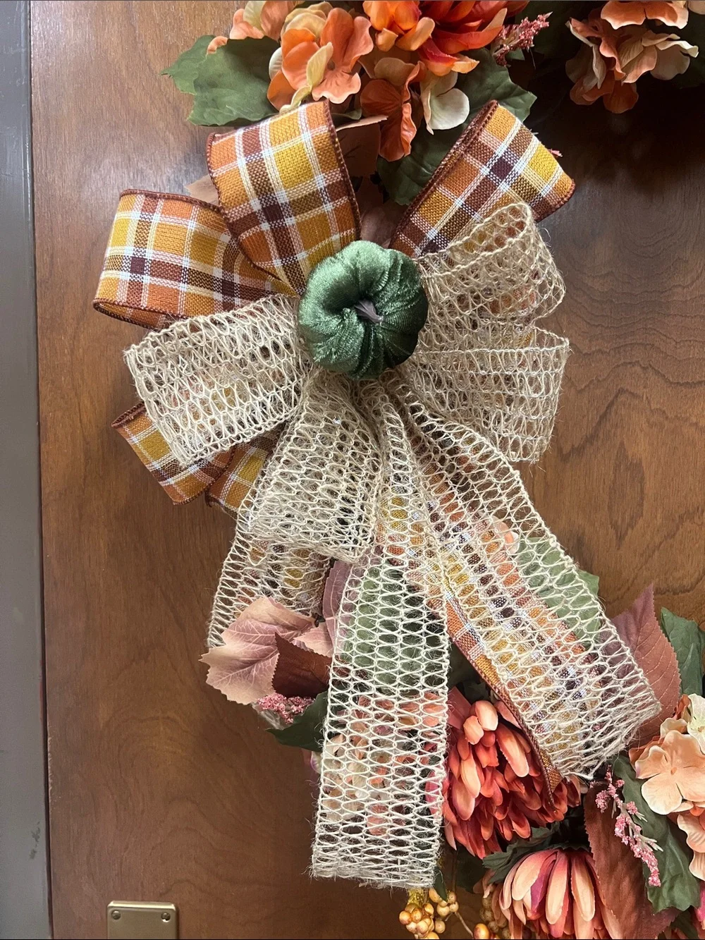 Autumn 'Give Thanks' Harvest Wreath with Orange Blooms